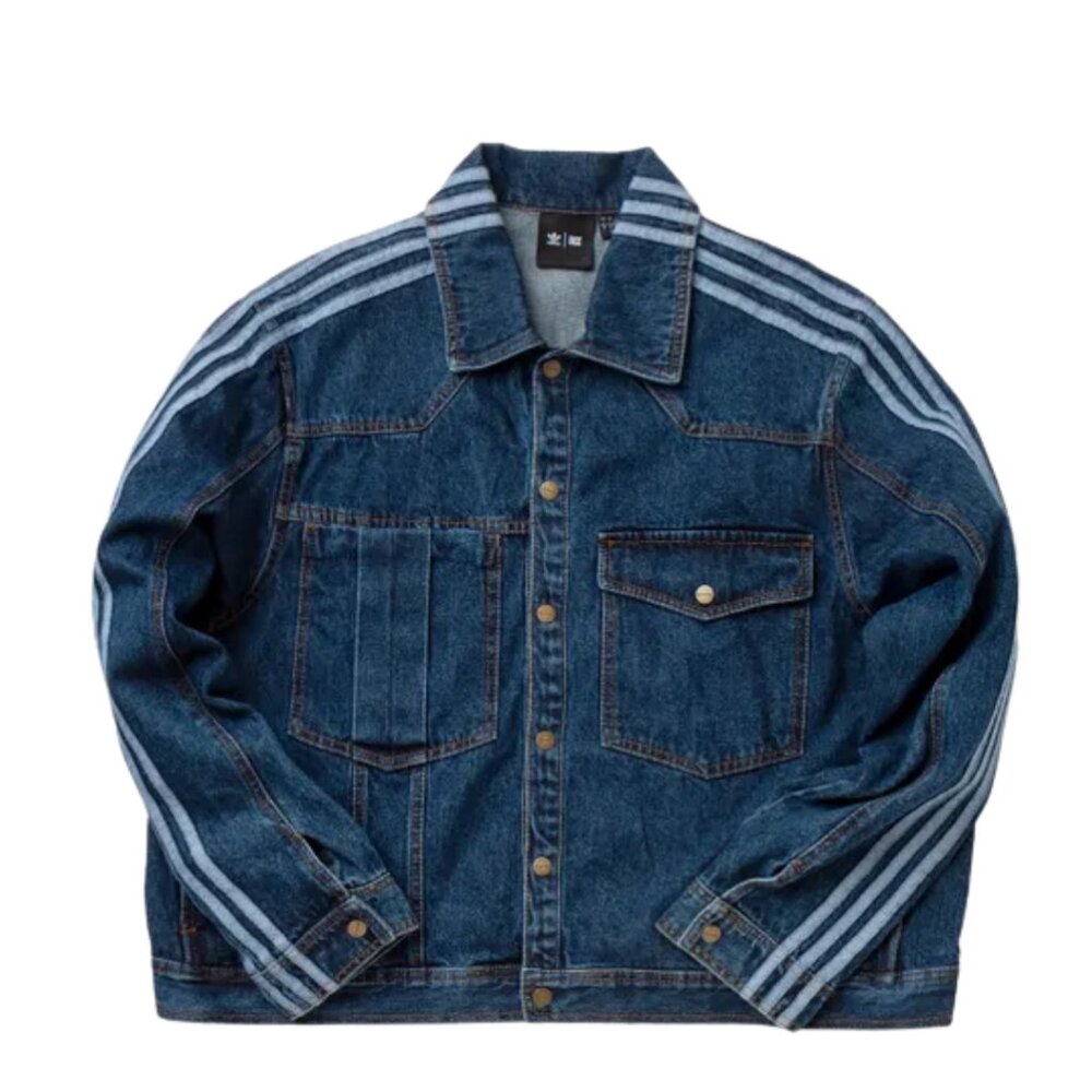 Unisex Adidas x Ivy Park Denim Oversized Jacket Medium Dark Wash Blue
